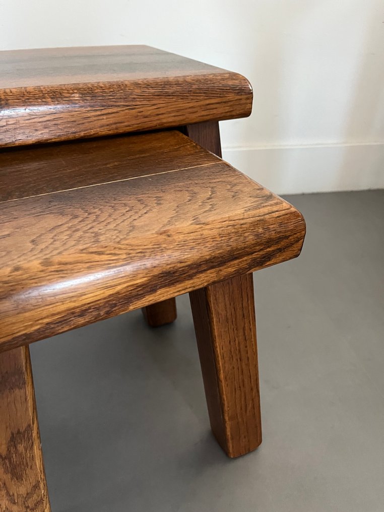 Nesting tables (2) - Sparrow - Hardwood - Brutalist side tables #4.3