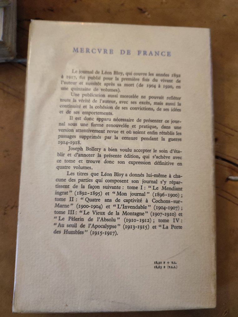 Signé ; Joseph Bollery / Léon Bloy - Journal de Léon Bloy - 1963 #2.1