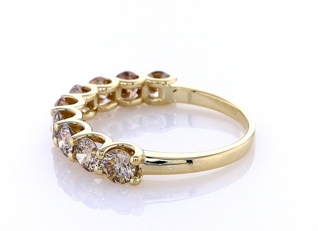 没有保留价 - 戒指 - 14K包金 黄金 -  1.56ct. tw. 钻石 (天然色彩的) #4.3