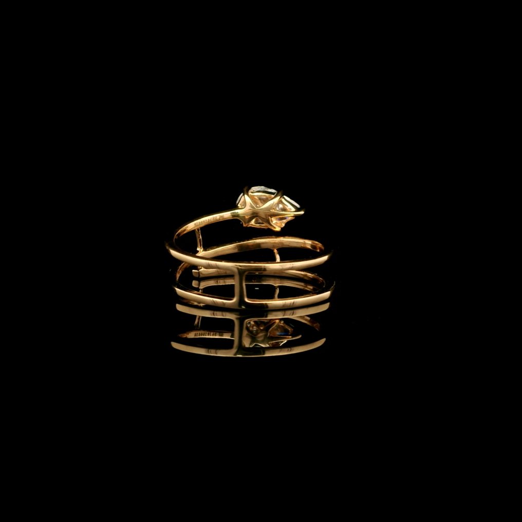 戒指 - 18 克拉 玫瑰金 - 0.43ct. tw. 鉆石 (天然) - 10克拉外观 #3.2