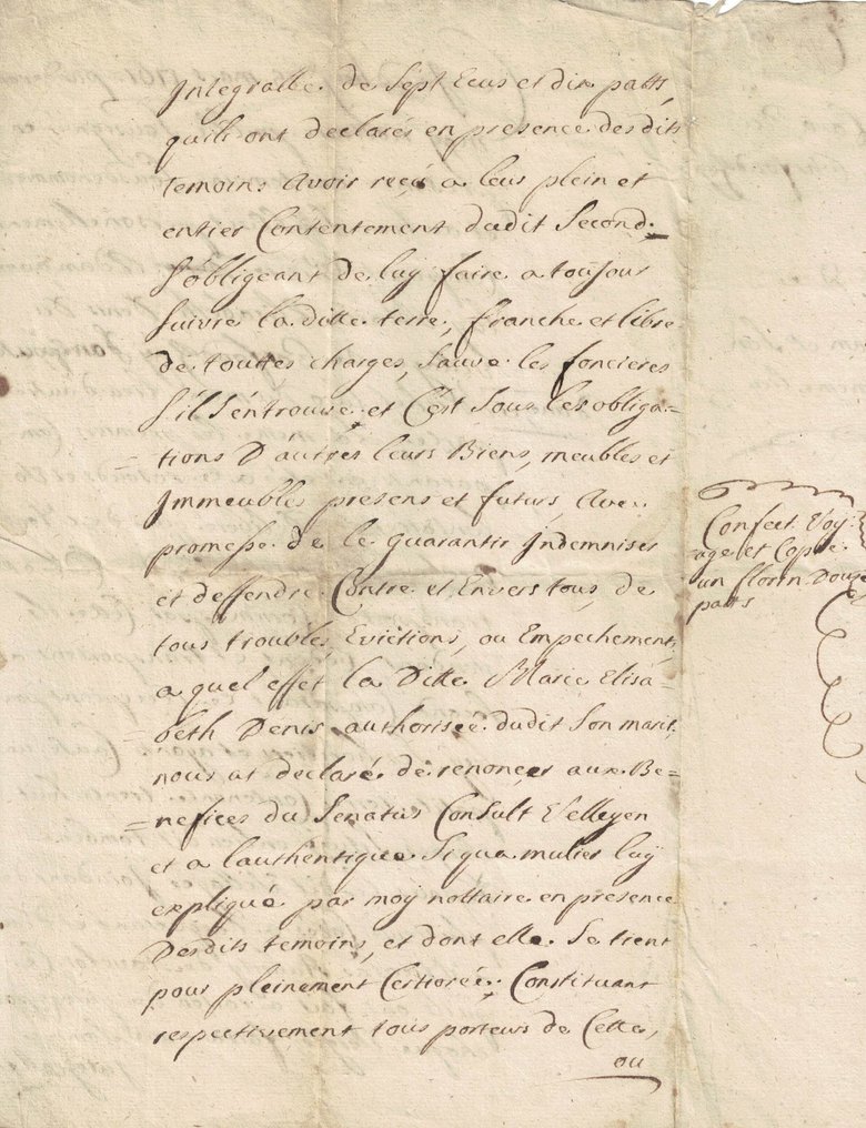 [LOUIS XV] Rare royal notarial manuscript - 4 pages - 1761 #2.1