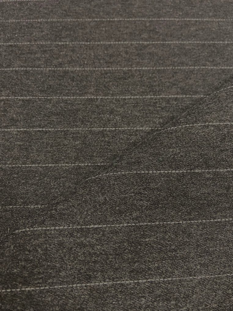 Prestigious, substantial yet soft charcoal gray pinstripe fabric. - Upholstery fabric  - 500 cm - 140 cm #4.3