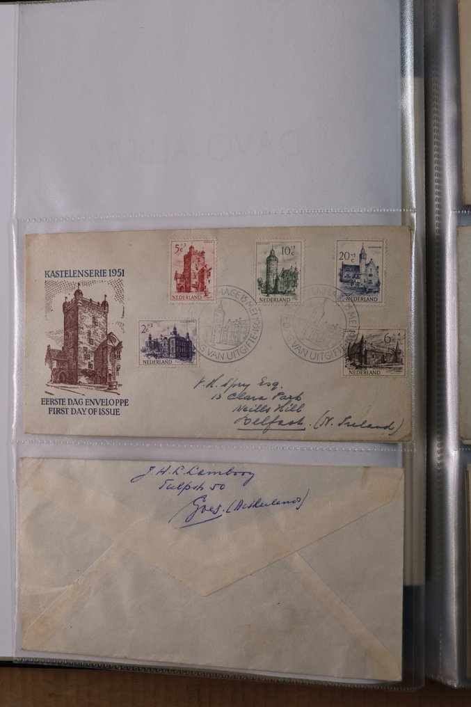 Nederland 1950/2010 - Opptil 2 komplette samlinger av FDC-er i 5 DAVO PSIII-album - ingen minstepris. - NVPH E2 - E621 #1.0