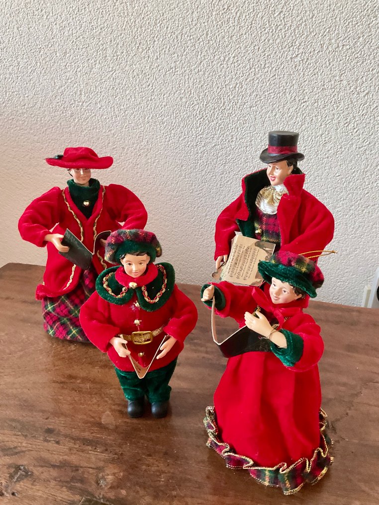 圣诞装饰品 (4) - 查尔斯·狄更斯《圣诞颂歌》歌手 - 纸型, 丝绒 #1.0