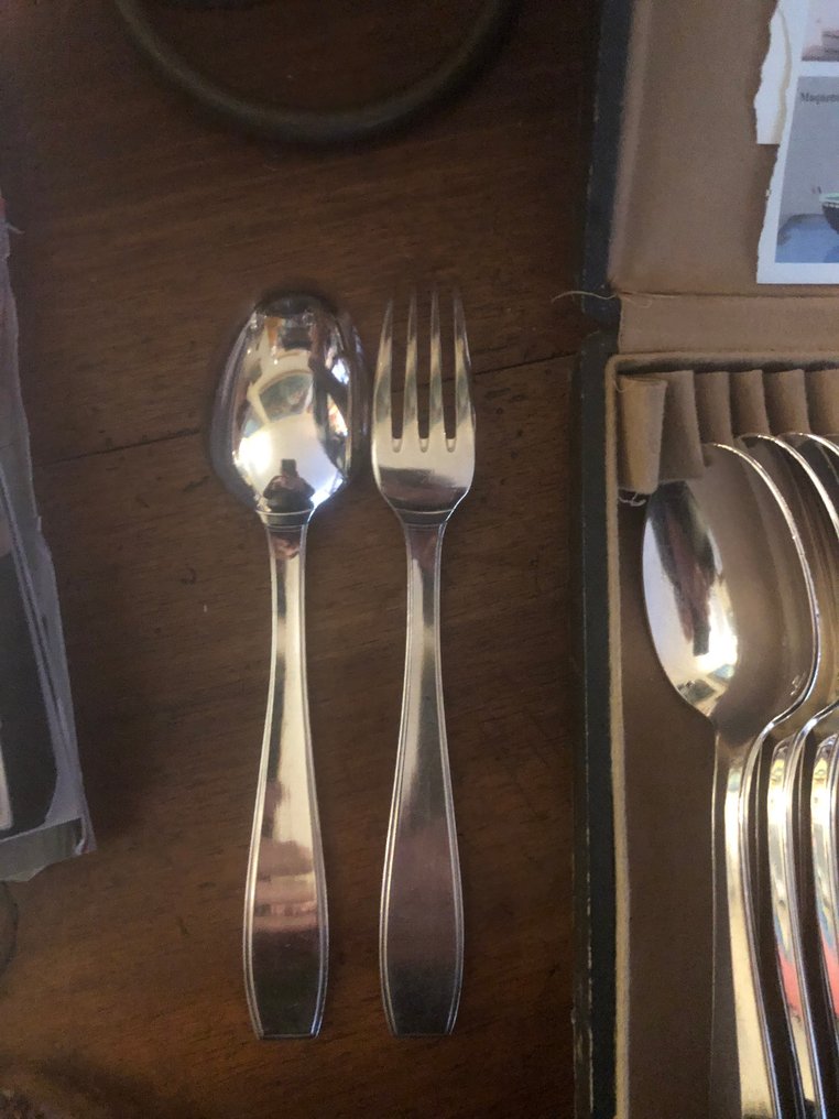 Christofle - Luc Lanel - Σετ μαχαιροπίρουνων για 12 (23) - Atlas - Επάργυρο #1.0