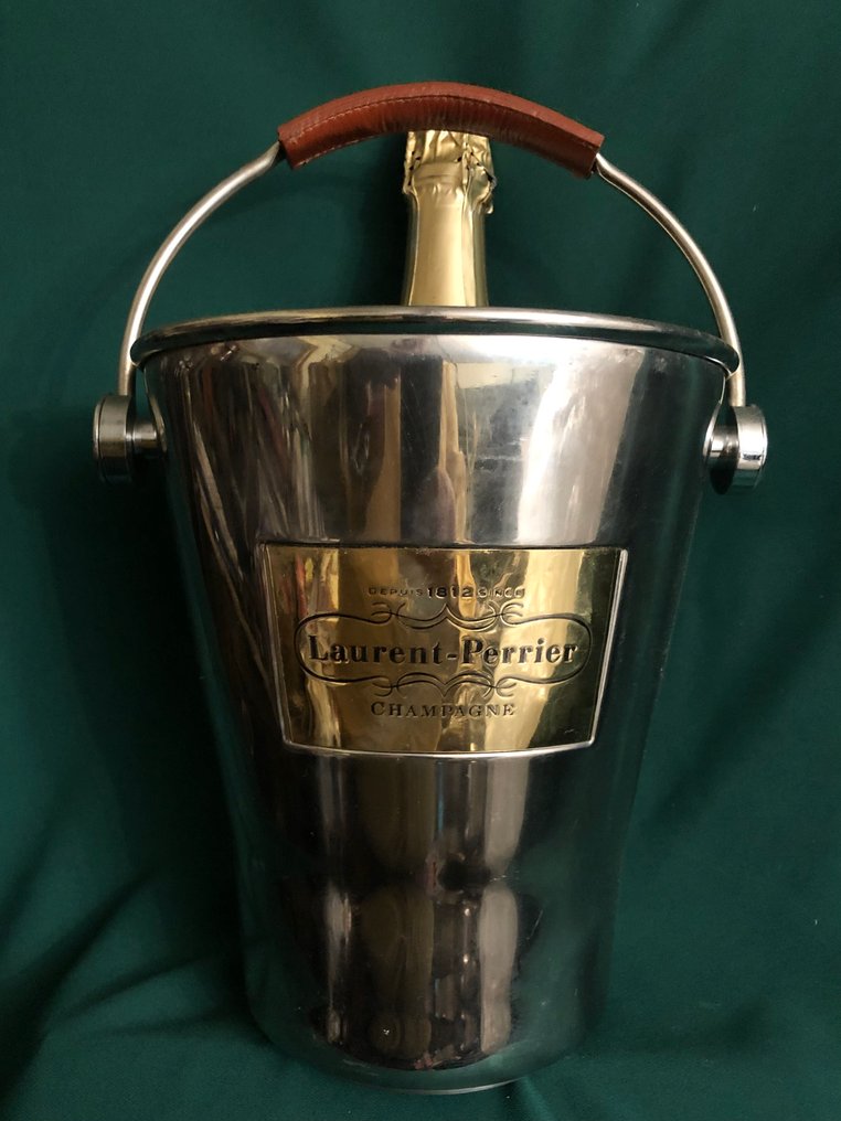 Laurent-Perrier - Champagne køler - En sølvbelagt og læder, original model, LAURENT PERRIER Classy Champagne cooler med - Forsølvet - Laurent Perrier #1.0
