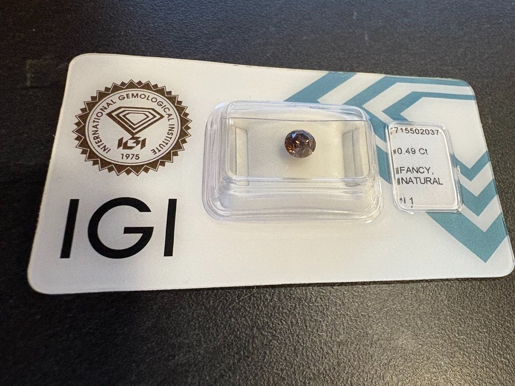 1 pcs Diamant  (Natural)  - 0.49 ct - Rotund - I1 - IGI (Institutul gemologic internațional) #2.1