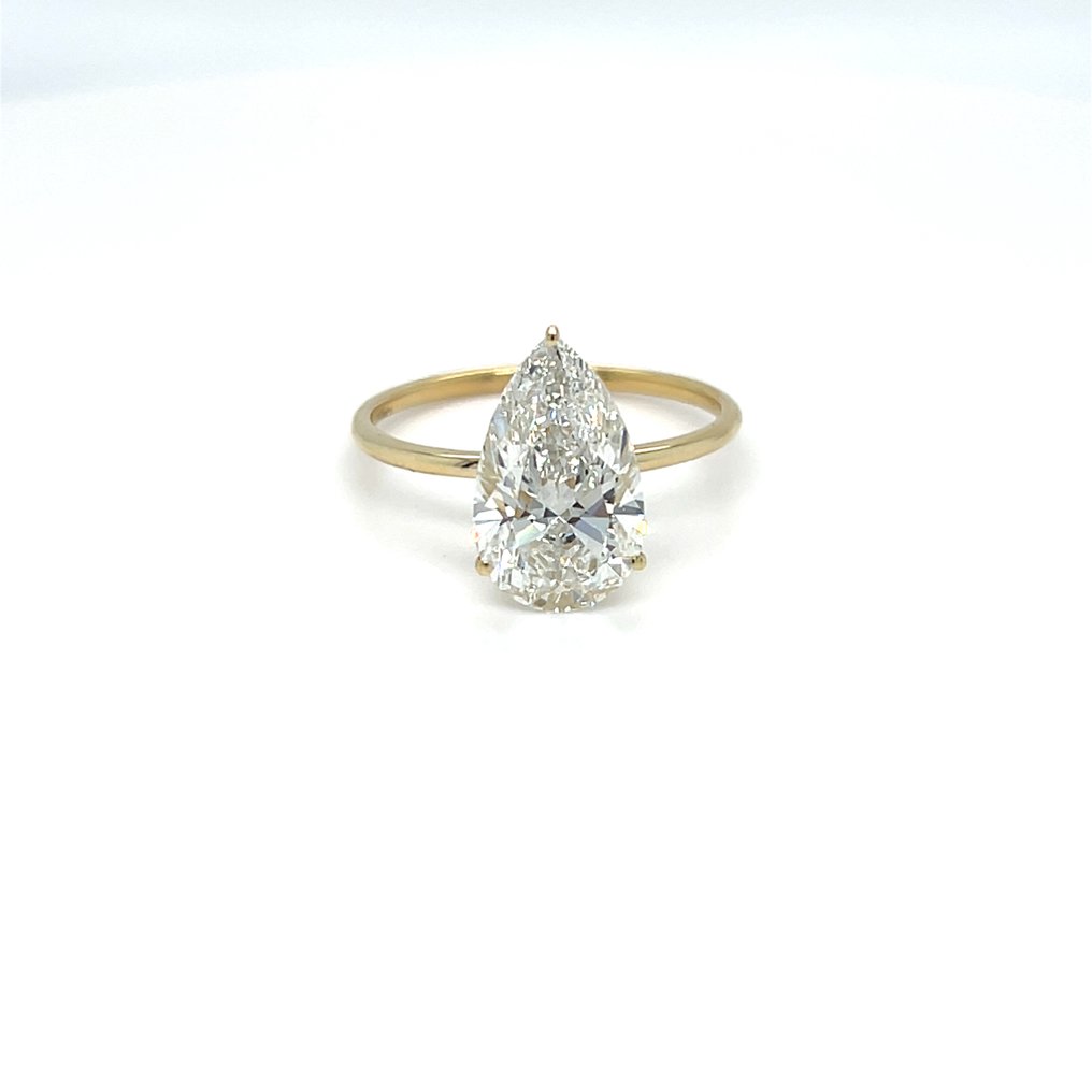 Δαχτυλίδι - 14 καράτια Κίτρινο χρυσό - 3.02ct. tw. Διαμάντι (Εργαστηριακής καλλιέργειας) #1.0