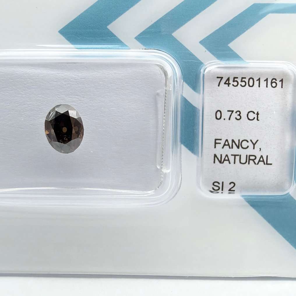 没有保留价 - 1 pcs 钻石  (天然色彩的)  - 0.73 ct - 椭圆形 - Fancy dark 棕色 橙色 - SI2 微内含二级 - 国际宝石研究院（IGI） #1.0