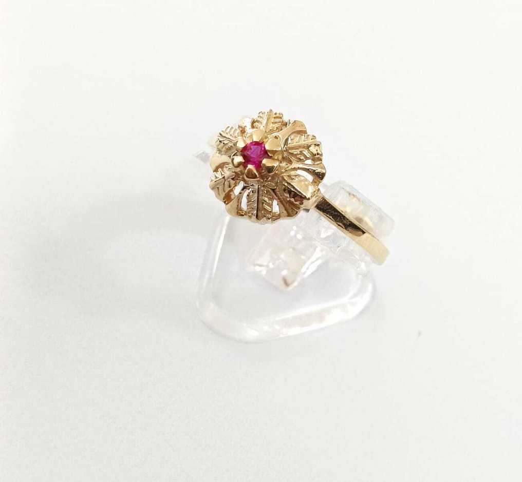 No reserve price - Ring Silver Ruby #1.0