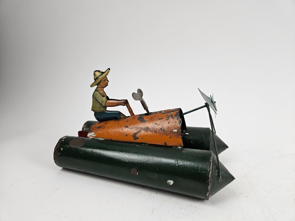 Bing - Sjelden Bing Pontoon Boat, 19 cm - Tilbyr av Toy Rarities - Trekk-opp tinnleketøy - 1920-1929 - Tyskland #2.1