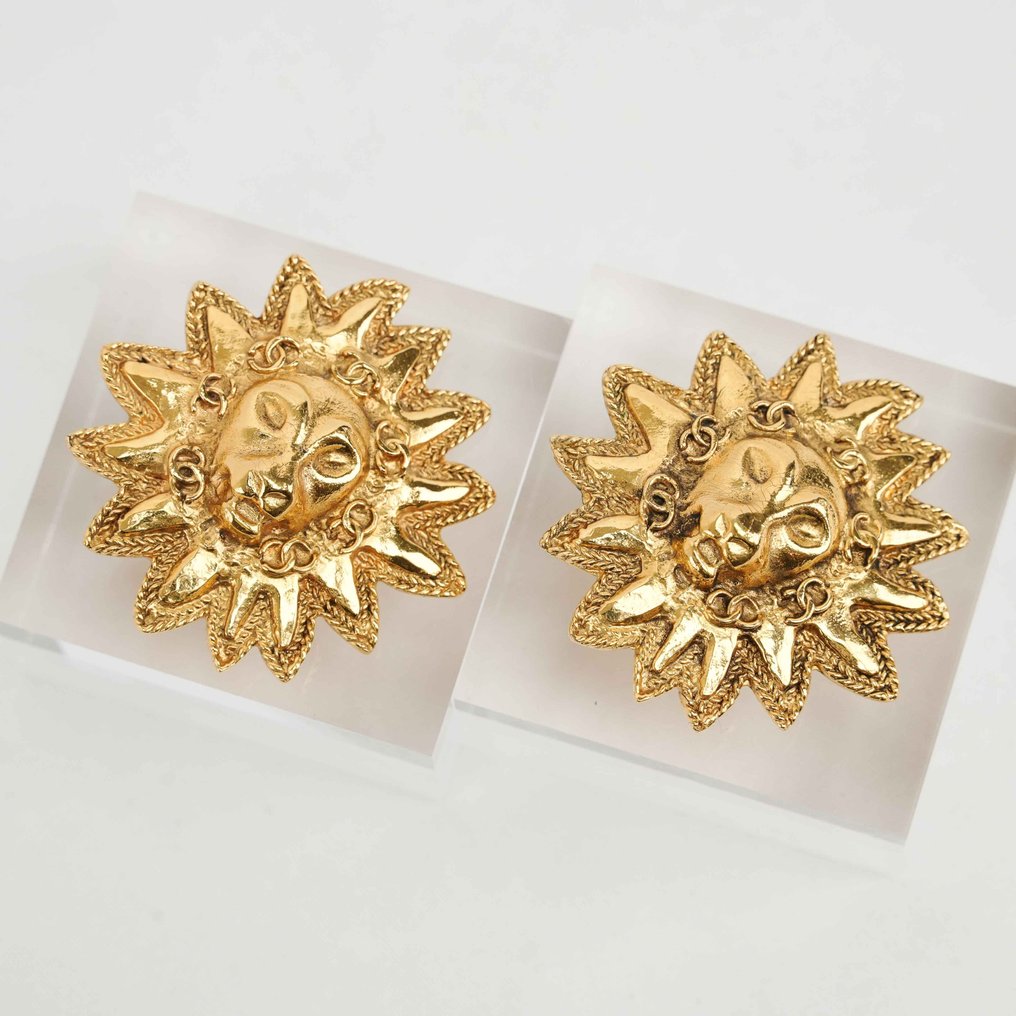 Chanel - 金色调 - 耳环 - 复古狮子图案 #2.1