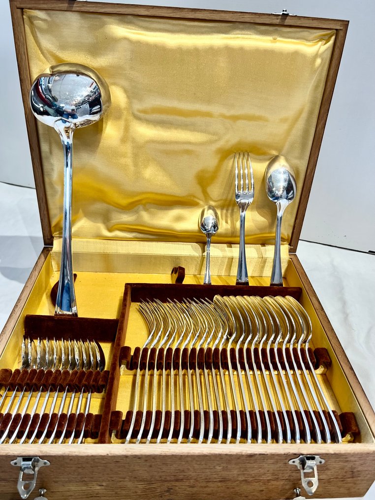 Christofle - Luc Lanel - Cutlery set for 12 (61) - Boréal - Silverplated #2.1