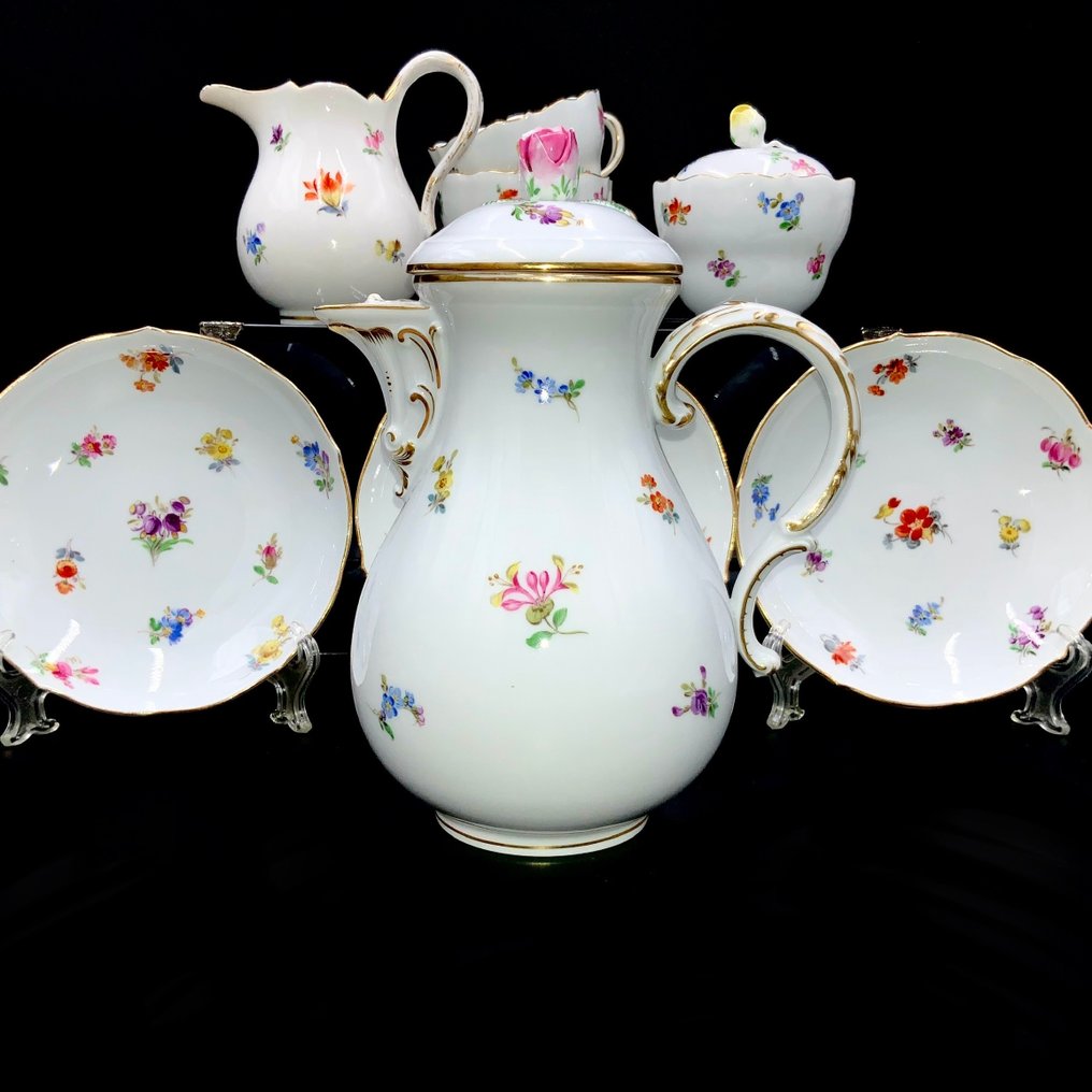 Meissen - First Choice - Tea Set for 6 Persons (15 pcs) - "Scattered Flowers" Pattern - 茶具 - 手工绘制瓷器 #4.3