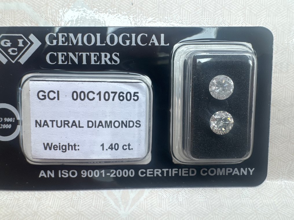 Ei pohjahintaa - 2 pcs Timantti (Luonnollinen) - 1.40 ct - Pyöreä - E, F - I1, SI3 - Israelin gemmologinen keskus (G.C.I.) #3.2
