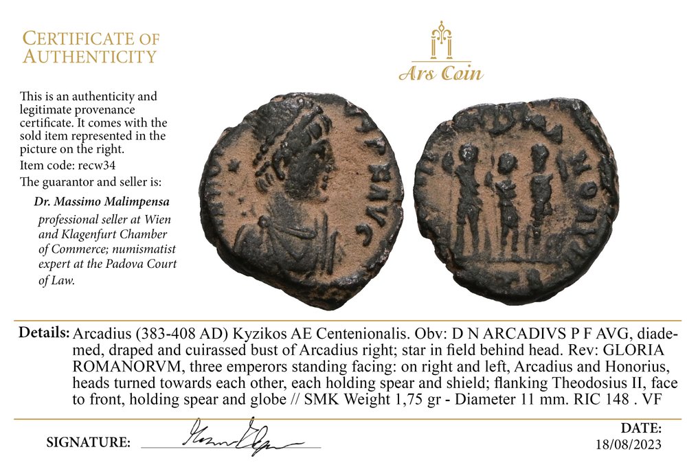 罗马帝国 Lot of 3 Æ coins including Crispus (Rare), Arcadius, Constantius II (没有保留价) #2.1