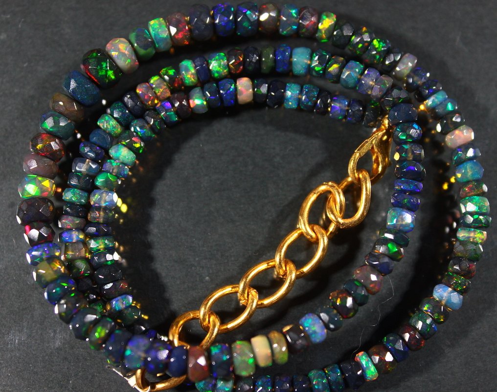 免运费 52.10 克拉 埃塞俄比亚黑蛋白石 珠子- 10.42 g #3.2