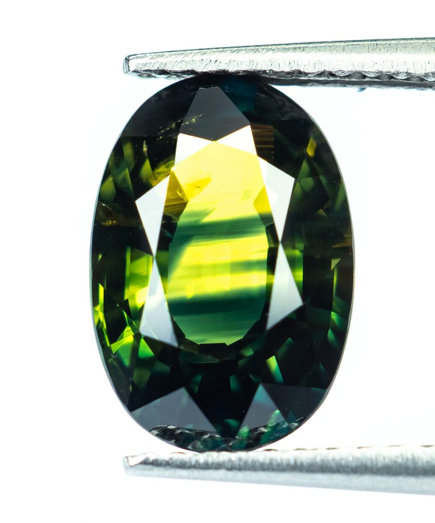 Ingen mindstepris Safir - 3.63 ct - Bellerophon Gemlab - Dybt blågrøn #1.0