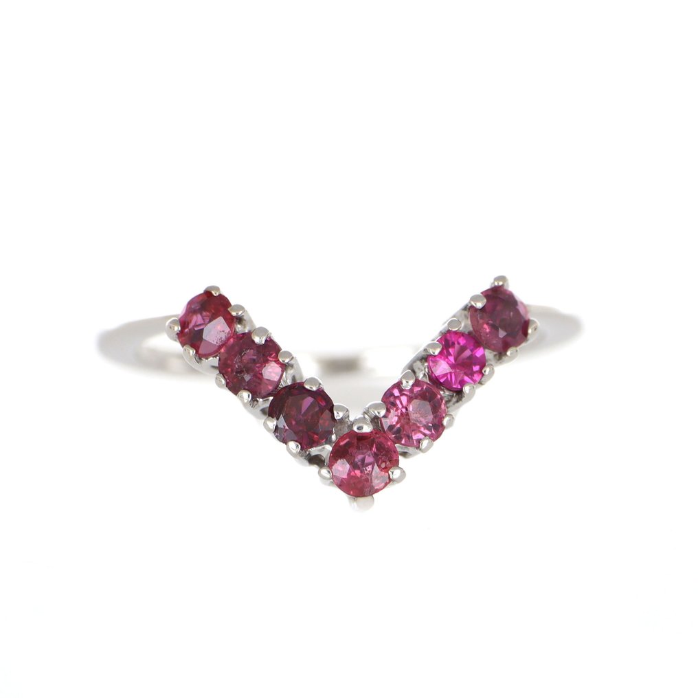 Sem preço de reserva - Anel - 18 K Ouro branco Rubi #1.0