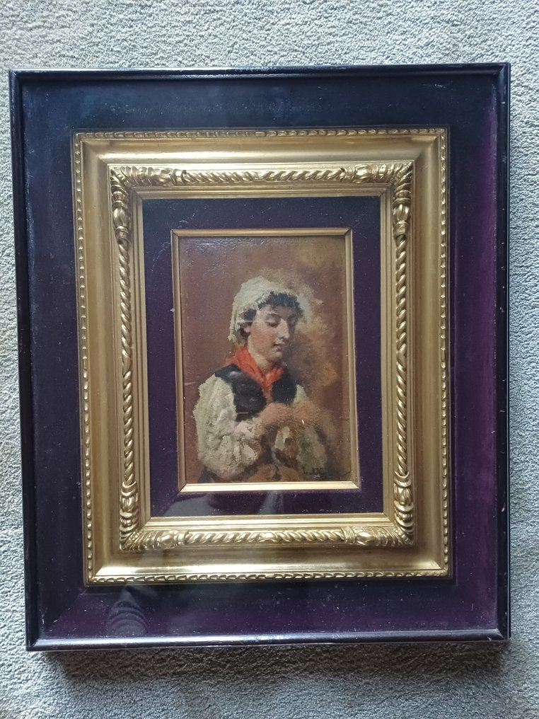 Luigi Nono (1850-1918), Attr. a - Ritratto di giovane popolana #4.3