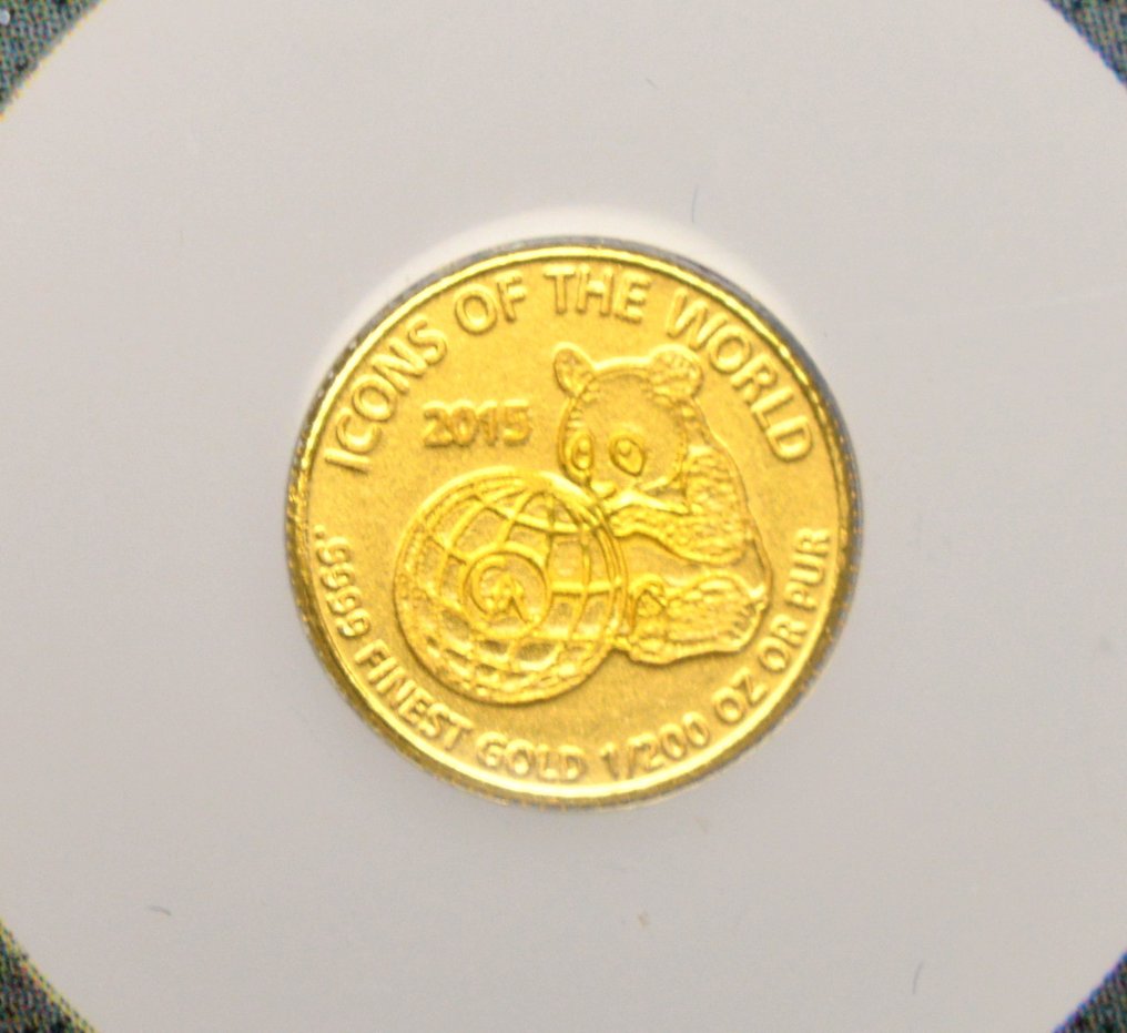 Ρουάντα και Μπουρούντι. 10 Francs 2015 - Icons of the World - Chinese Panda - 1/200oz (.999 gold)  (χωρίς τιμή ασφαλείας) #1.0