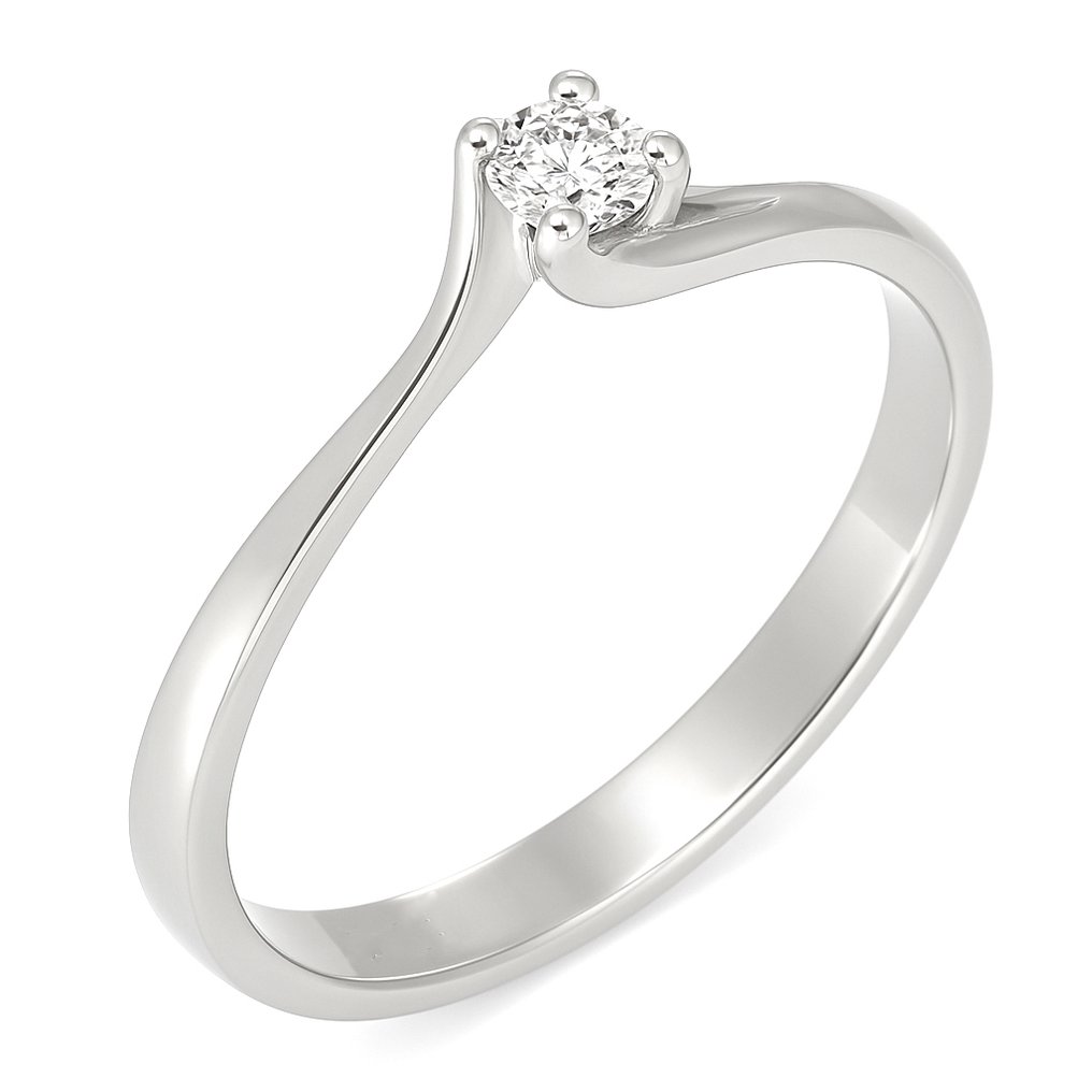 Ring - 18 kt Weißgold -  0.12ct. tw. Diamant (Natürlich)  #1.0