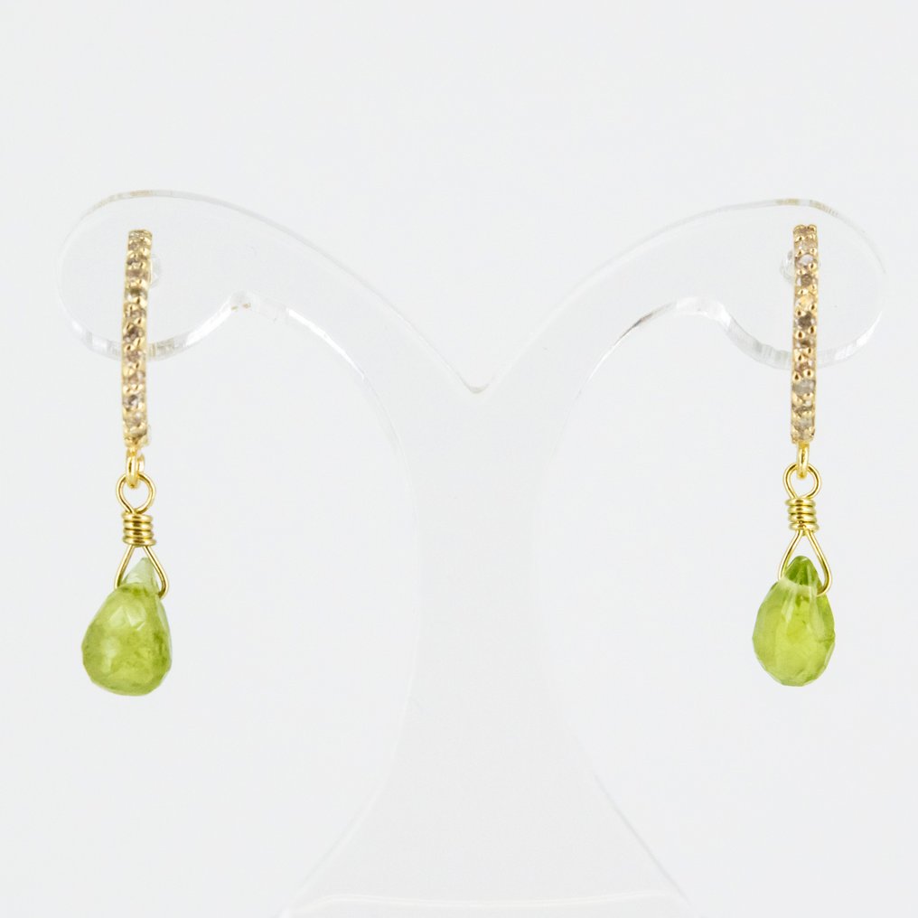 Drop fülbevaló - 18 kt. Sárga arany -  1.80ct. tw. - Gyémánt - Olivina #1.0