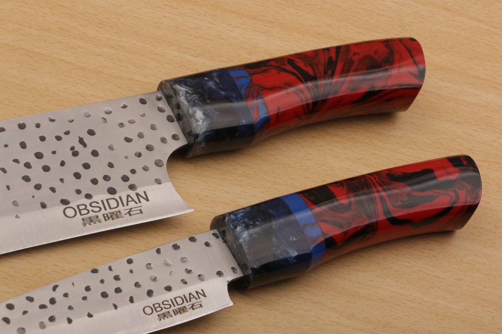 Obsidian - Μαχαίρι κουζίνας - Kitchen knife set - Παρουσίαση της σειράς Obsidian Custom Made Range Chef Knives Traditional Craft - Εξειδικευμένο Χάλυβα - Ολλανδία #4.3