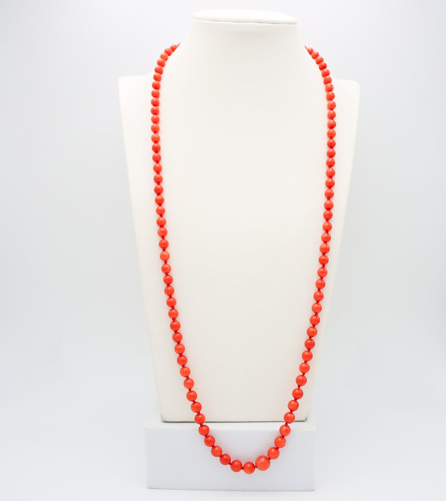 项链 - 18K包金 黄金 珊瑚 #1.0