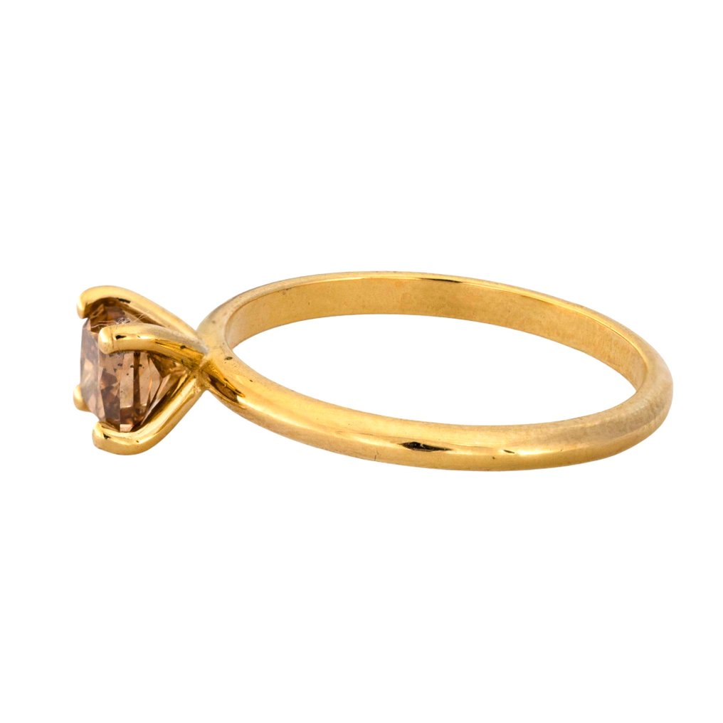 χωρίς τιμή ασφαλείας - Δαχτυλίδι - 14 καράτια Κίτρινο χρυσό -  1.00ct. tw. Καφέ Διαμάντι (Φυσικού χρώματος) #4.3