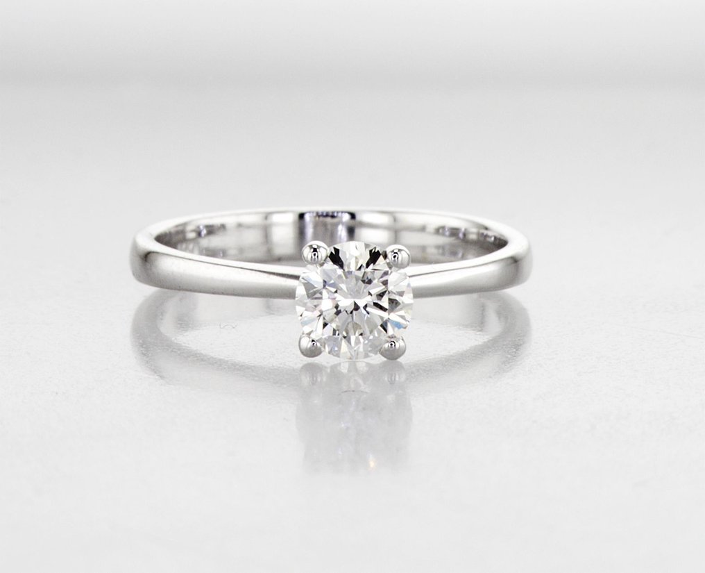 戒指 - 14K包金 白金 - 0.70ct. tw. 钻石 (天然) - R00096 #4.3