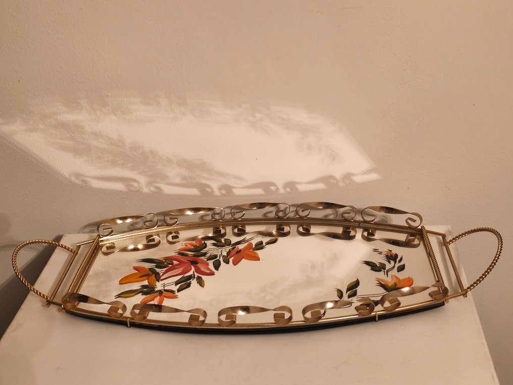 托盘 - 玻璃, 钢 - 复古70年代高原 #2.1