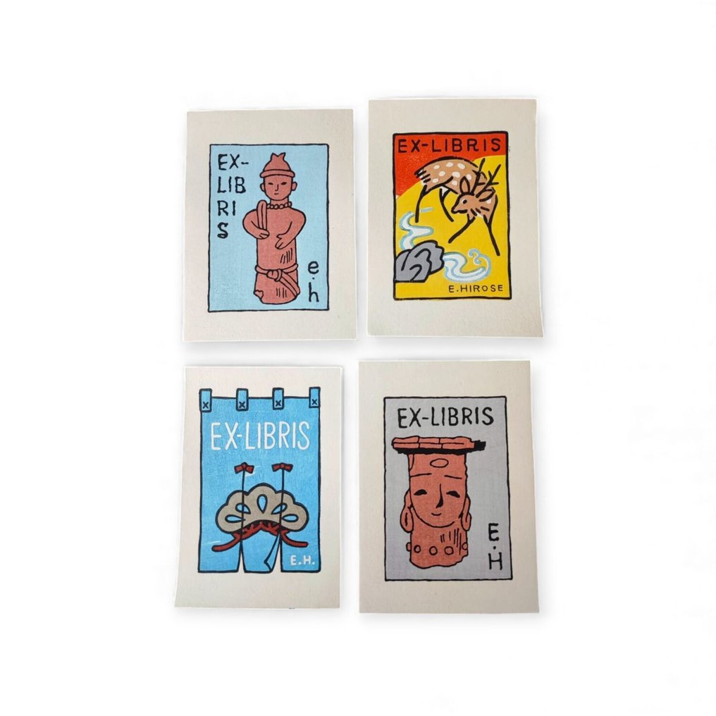 Collezione Ex-Libris di Eiichi Hirose – Venti ex libris giapponesi stampati a mano - Giappone - Periodo Shōwa (1926-1989) #2.1