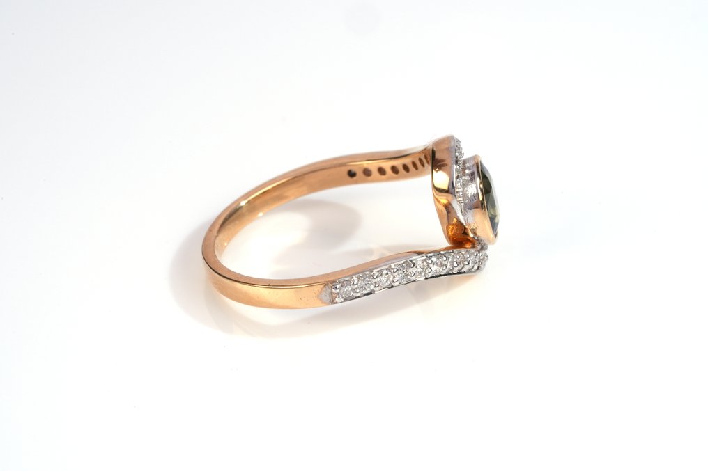 Δαχτυλίδι - 18 καράτια Κίτρινο χρυσό - 1.13ct. tw. Ζαφείρι - Διαμάντι #3.2