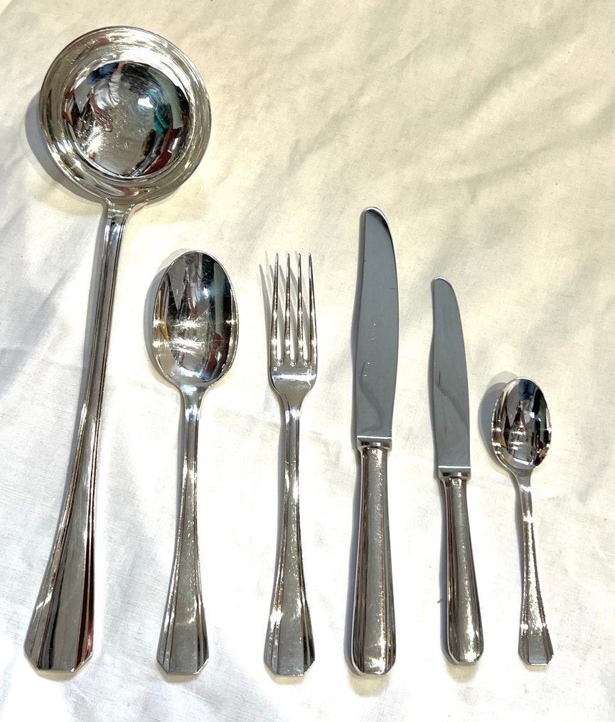 Christofle - Luc Lanel - Cutlery set for 12 (61) - Boréal - Silverplated #4.3