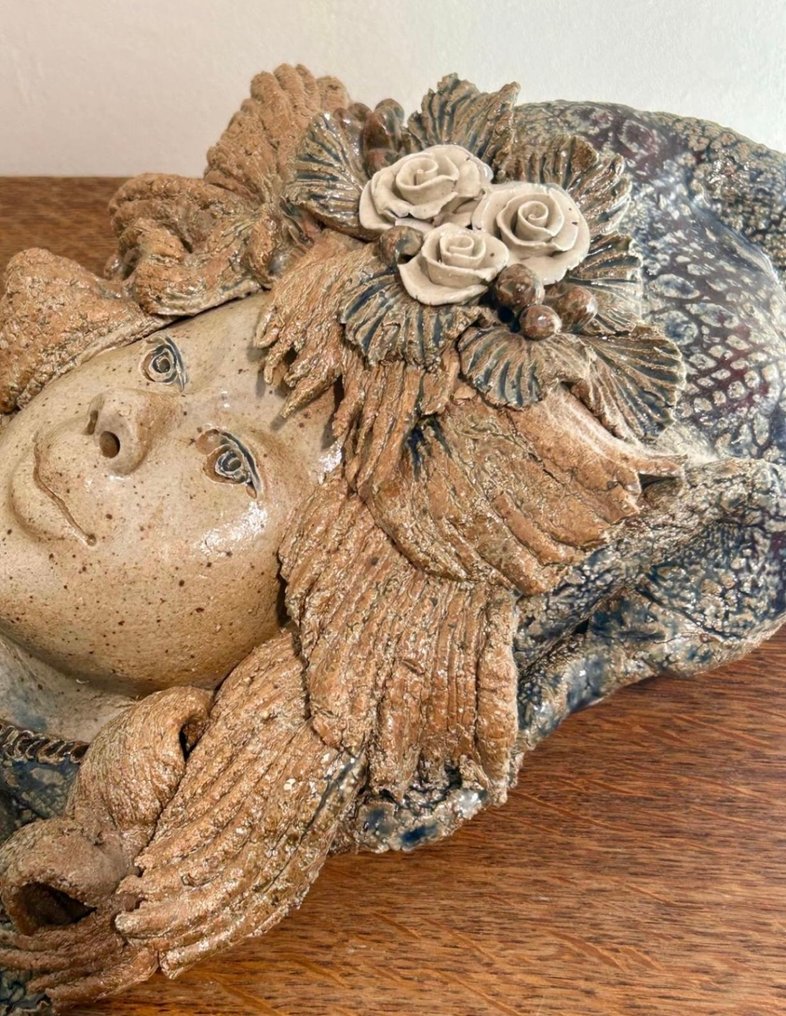 Masque en grès vernissé - 雕刻 石器 - 法国  (没有保留价) #3.2