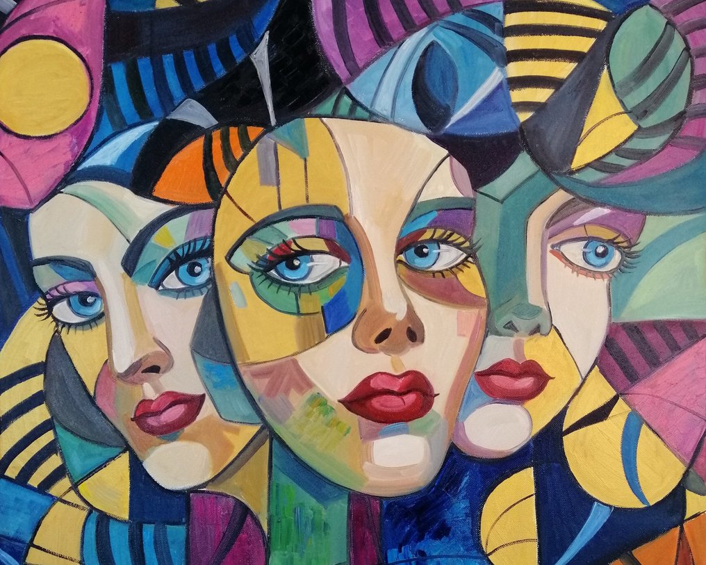 Elena Khmeleva - Masques de dame. Large. Œuvre originale, fait à la main #2.1