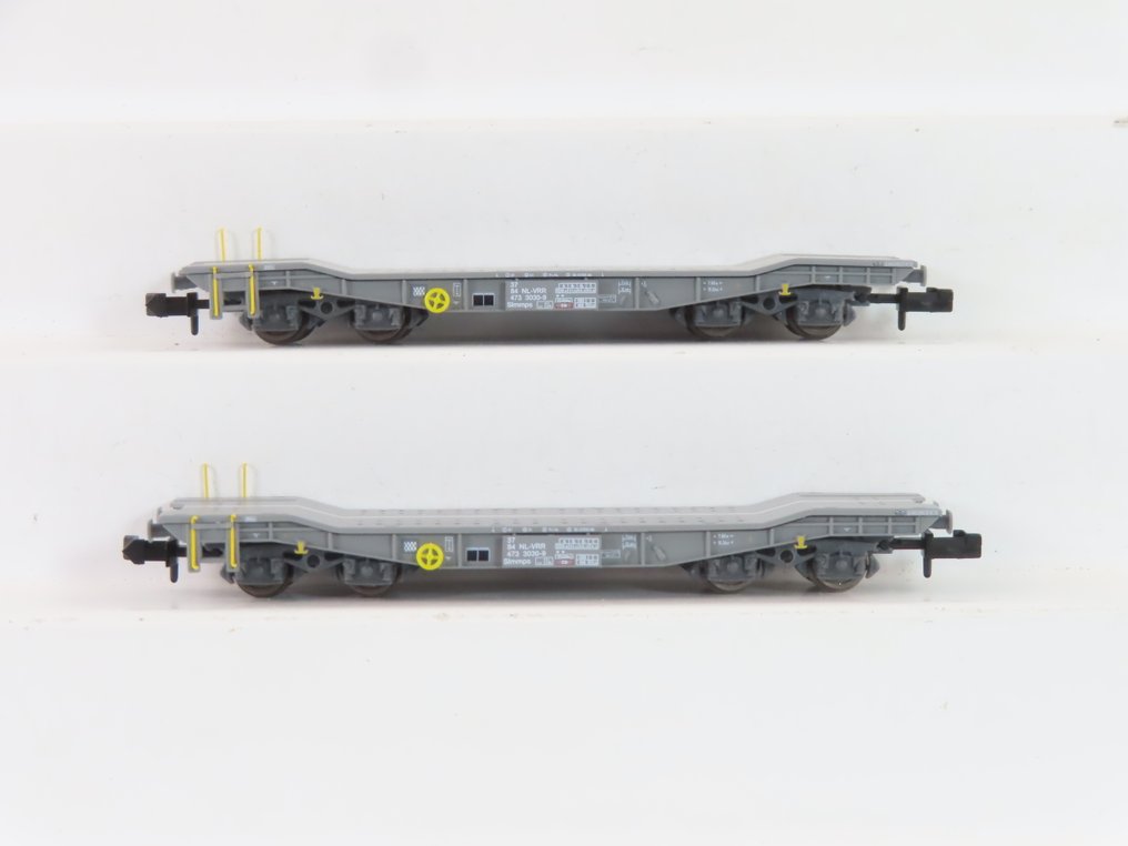 Piko N - 40701 - Τρένο μοντελισμού μεταφοράς εμπορευμάτων (2) - 2x 4-αξονικοί φορτωτές με επίπεδη επιφάνεια για βαριά μεταφορά χωρίς φορτίο - NS #1.0