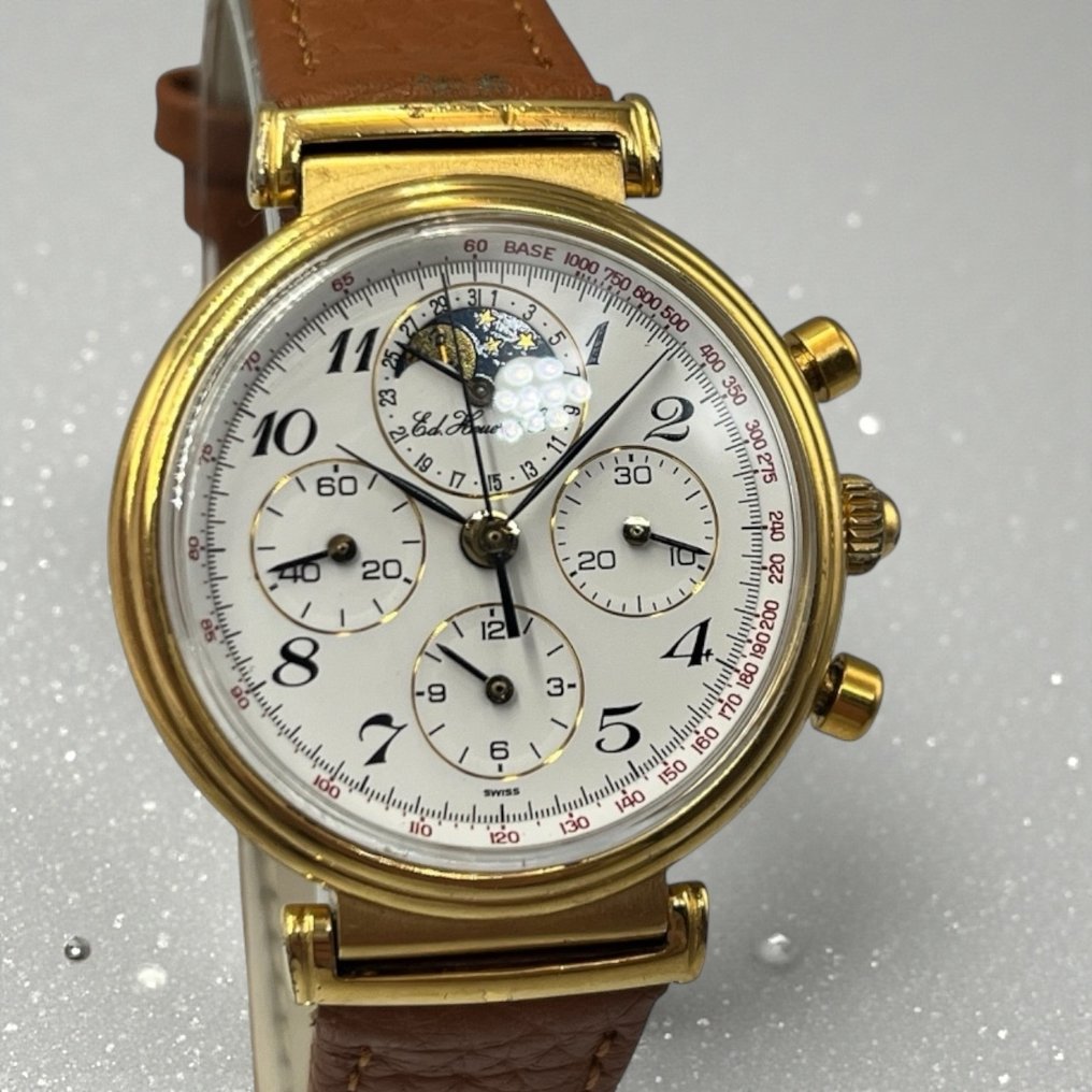 Edward Heuer & Co. - Moonphase Triple Calendar Chronograph - Nincs minimálár - 188.215/1 - Férfi - 1990-1999  #1.0