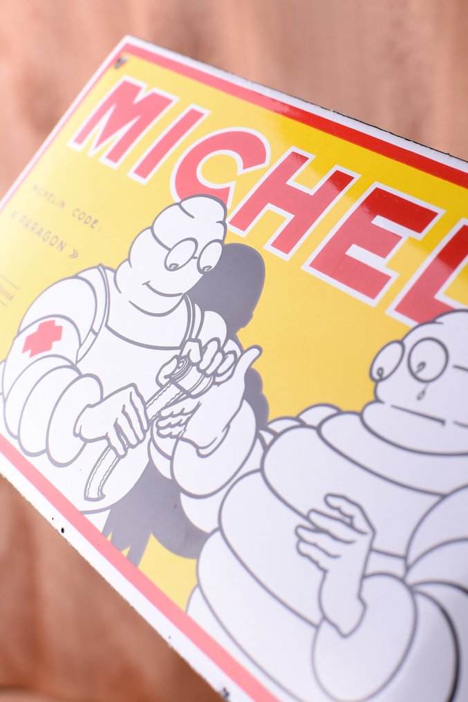 Sign - Michelin - Vintage Style Michelin "Paragon/Tire repair kit"; enamel sign; no reserve #2.1