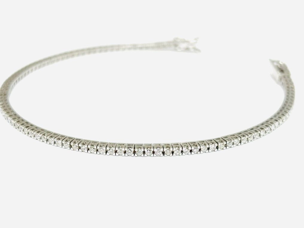 Rannekoru - 18 kt. Valkokulta - 2.85ct. tw. Timantti (Luonnollinen) - Made in Italy #3.2