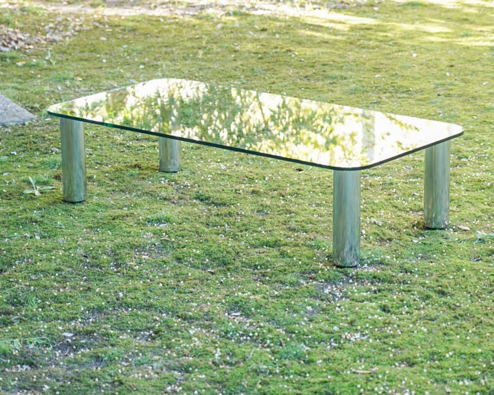 Zanotta - Marco Zanuso - 桌子 - Marcuso X - 水晶, 不锈钢 #1.0