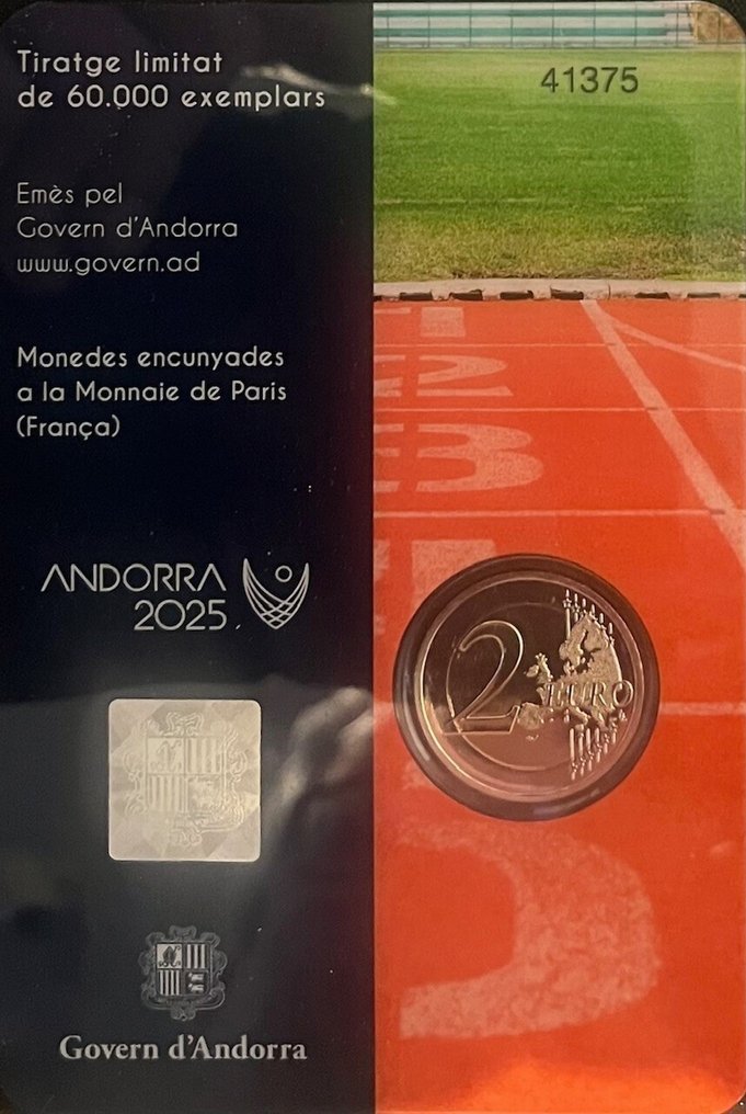 Andorra. 2 Euro 2025 "Bearded" + "Small States Games" (2 coincards) (Ingen mindstepris) #2.1