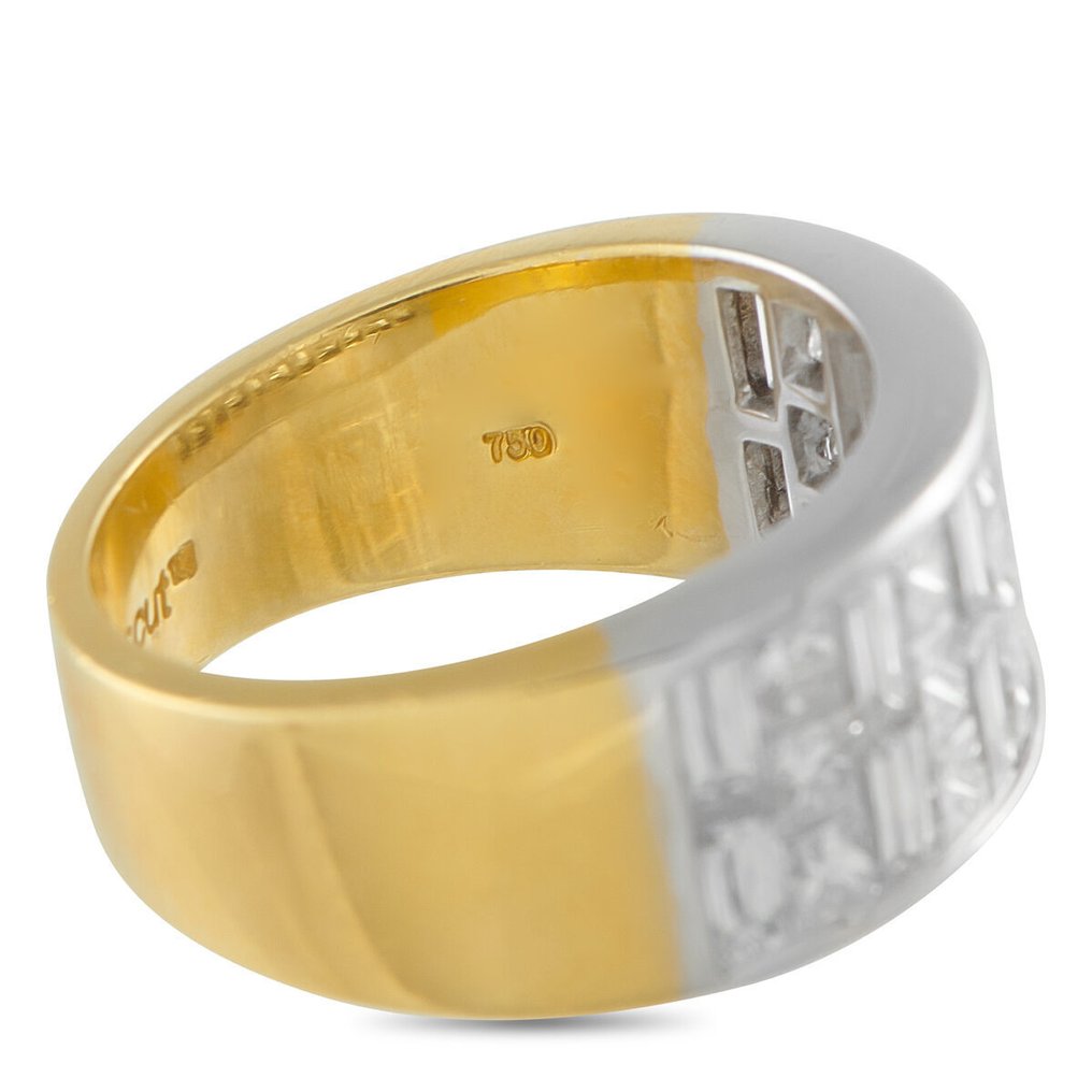 Δαχτυλίδι - 18 καράτια Λευκός χρυσός, Δαχτυλίδι από λευκό και κίτρινο χρυσό 18K και διαμάντια 3.20ct -  3.20ct. tw. Διαμάντι (Φυσικό)  #4.3