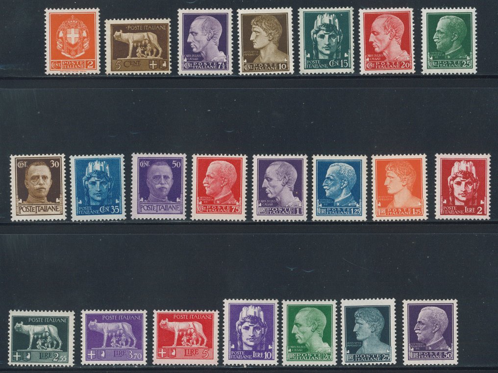 意大利王国  - Imperiale，完整系列编号242A/261，新鲜且齿孔清晰。 #1.0