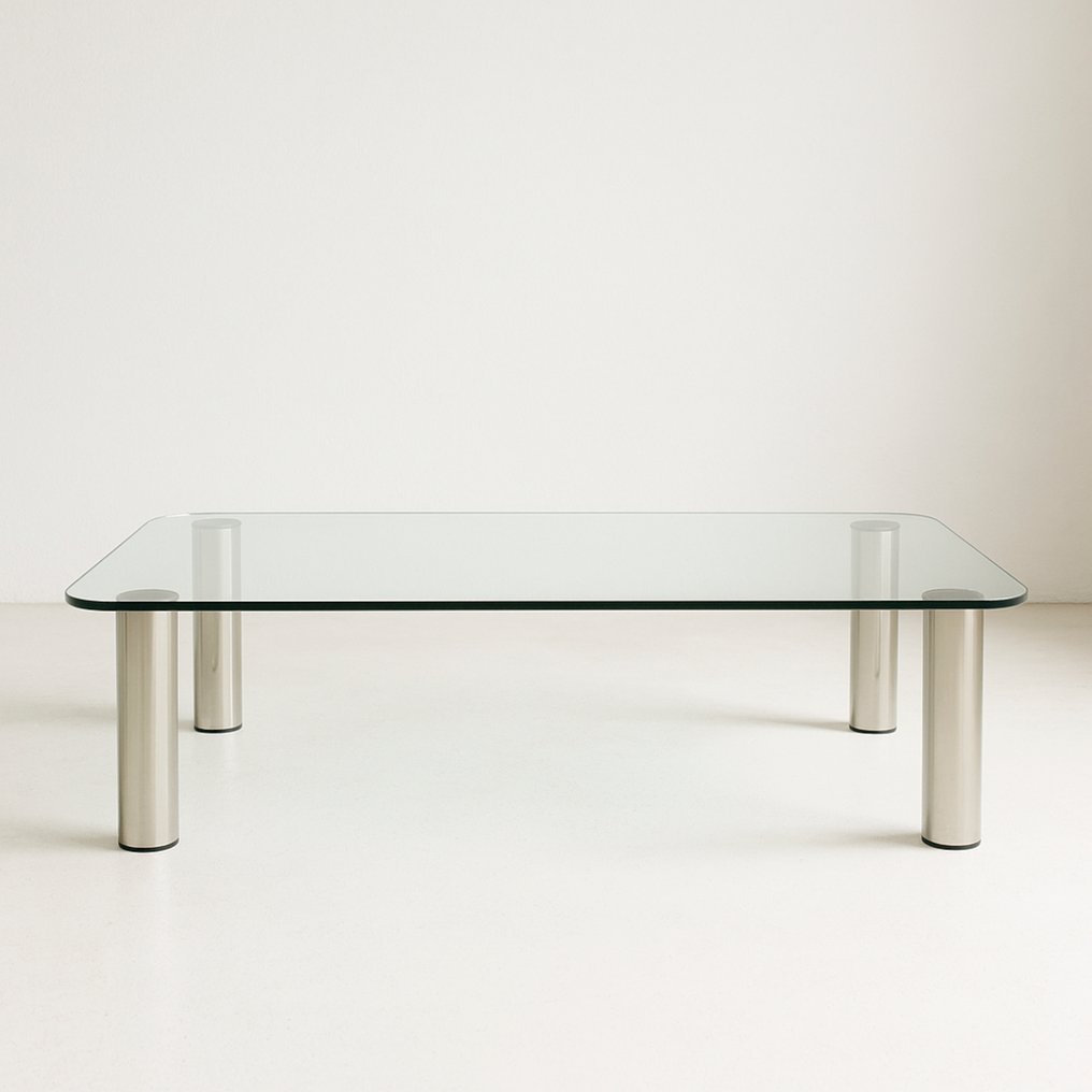 Zanotta - Marco Zanuso - 桌子 - Marcuso X - 水晶, 不锈钢 #4.3