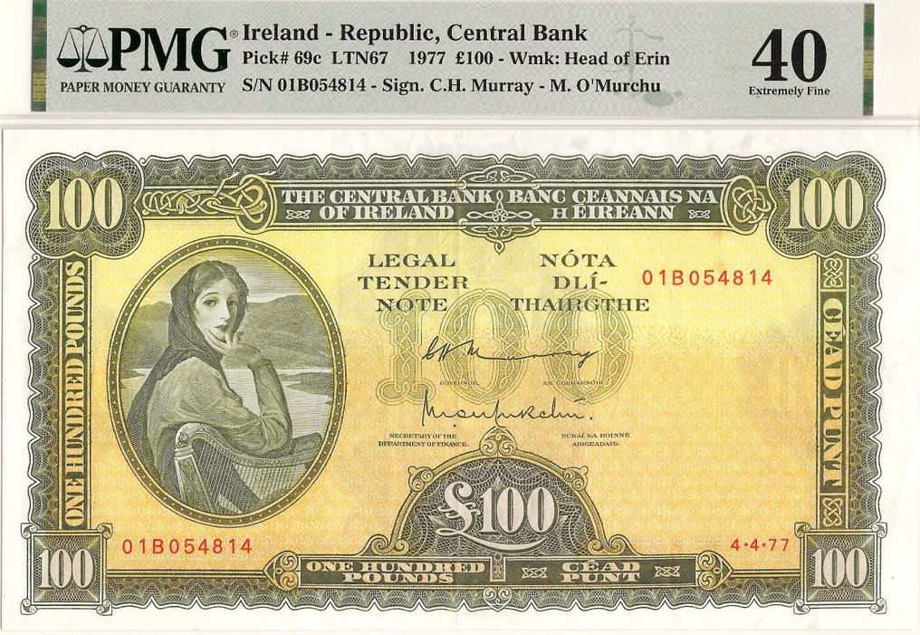 Ireland. - 100 Pounds 1977 - Pick 69c #1.0