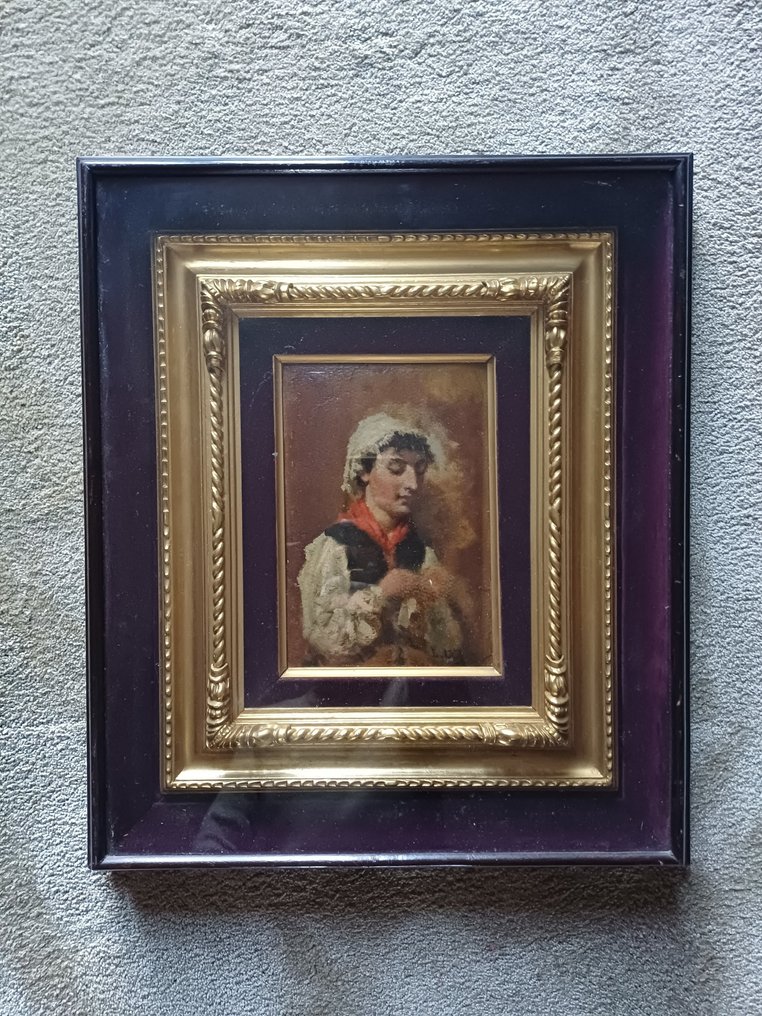 Luigi Nono (1850-1918), Attr. a - Ritratto di giovane popolana #3.2