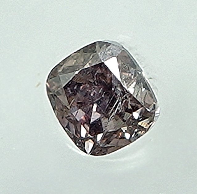 1 pcs 钻石  (天然色彩的)  - 0.14 ct - 枕形 - Fancy 棕色 粉红色 - I1 内含一级 - 安特卫普宝石报告（GRA） #1.0