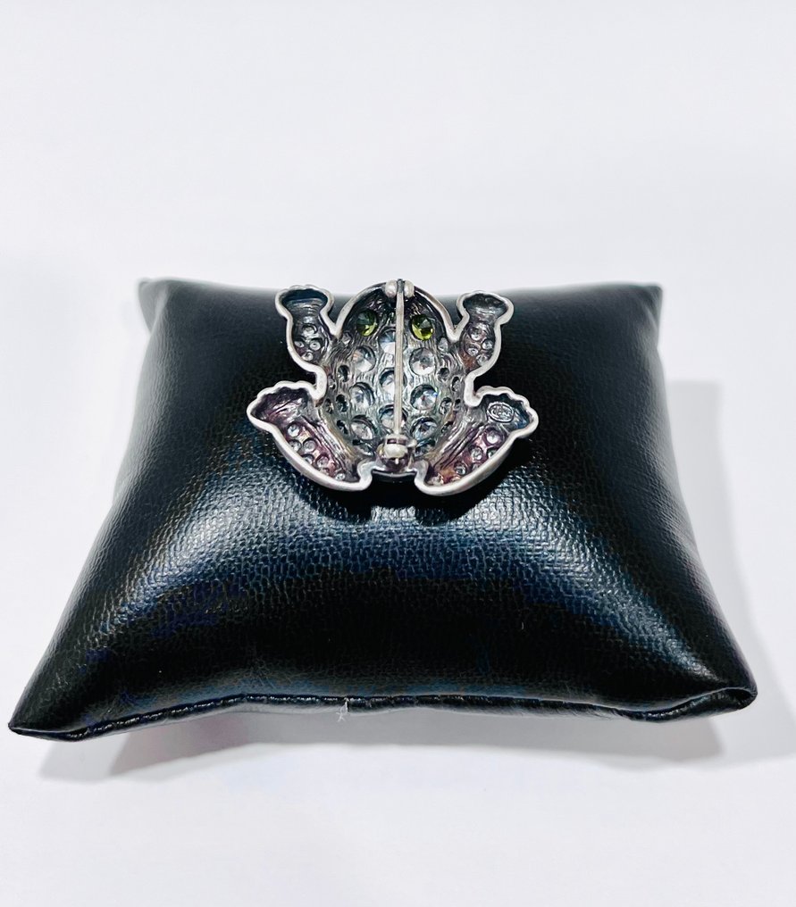 Fără preț de rezervă - Broșă Argint - Peridot #3.2